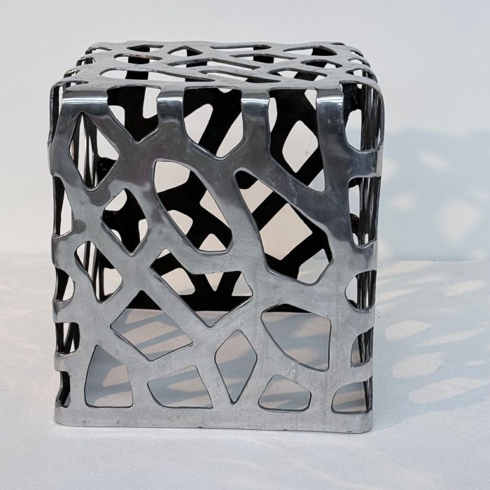 Kruk, hocker, footstool poef van aluminium