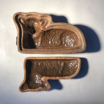 Antieke botervorm met afbeelding van lam