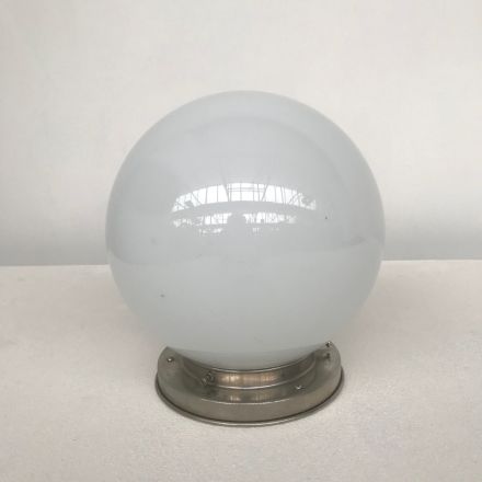 Plafondlamp bol Bauhausstijl chroom/glas