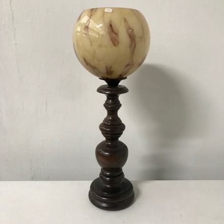 Tafellamp met gemarmerde glazen bol