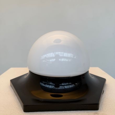 Plafond/wandlamp zwart  jaren 60/70