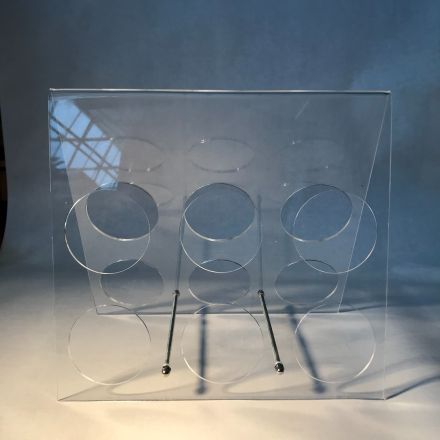 perspex wijnrek jaren 70 voor 9 flessen