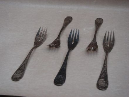 Jugendstil set vorken ± 1900