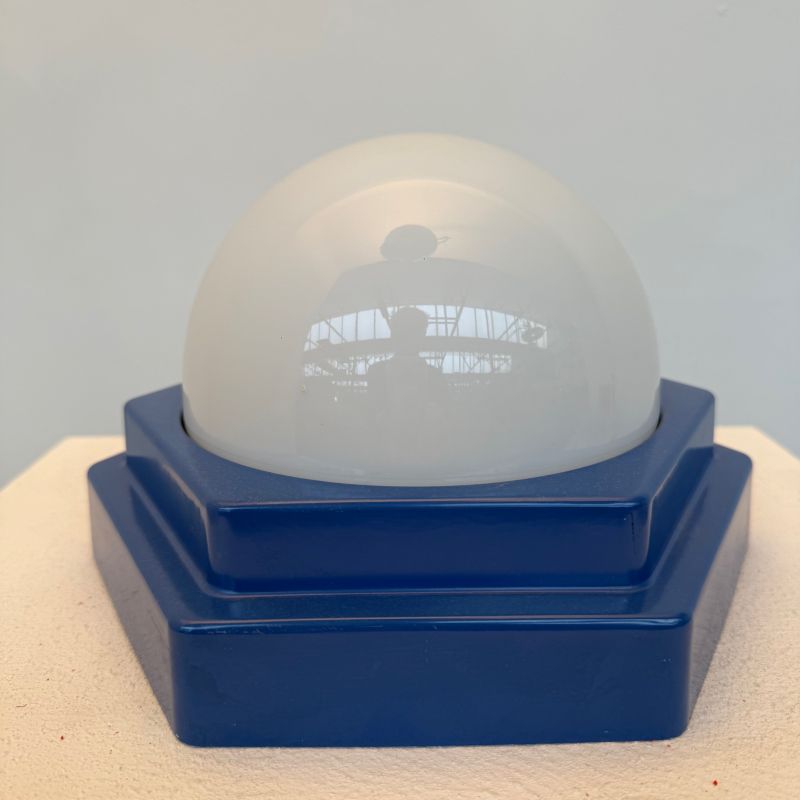 Plafond/wandlamp blauw, trapvorm