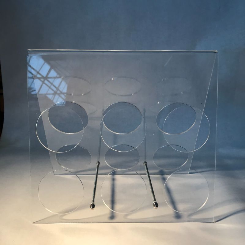 perspex wijnrek jaren 70 voor 9 flessen