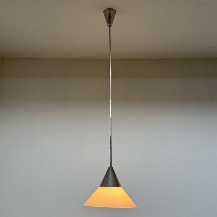 4x Hanglamp met taps glazen kap Ø30cm